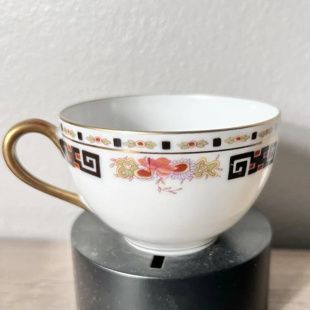 Antique T&V Limoges France Teacup Gold‎ Handle Greek Key 1907–1930